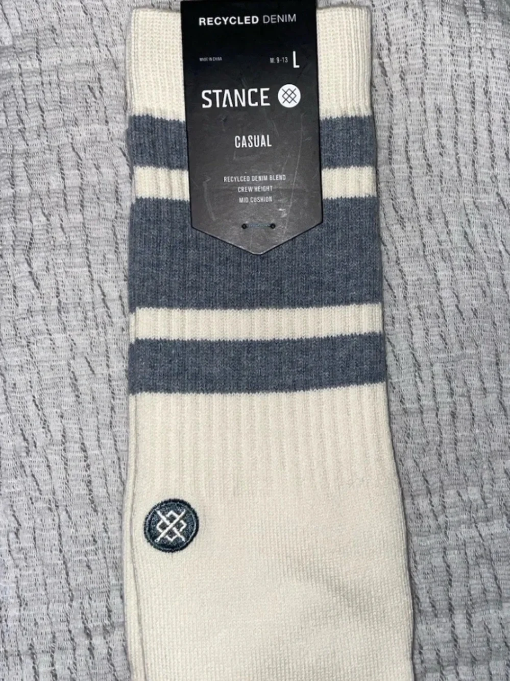 Stance Men's Crew Socks Size Large Stripes / Icon NWT